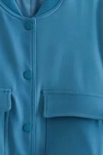 Load image into Gallery viewer, Snap Down Baseball Collar Long Sleeve Jacket