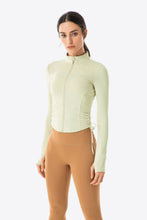 Load image into Gallery viewer, Side Drawstring Zip-Up Sports Jacket