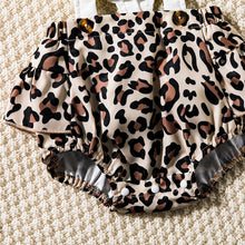 Load image into Gallery viewer, Baby Girl Leopard Print Cutout Square Neck Romper