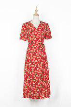 Load image into Gallery viewer, Floral Surplice Neck Short Sleeve Dress