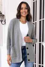 Load image into Gallery viewer, Button Up Long Sleeve Cardigan with Pockets