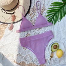 Load image into Gallery viewer, Spaghetti Strap Ribbed Bikini Set
