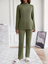 Load image into Gallery viewer, Mock Neck Long Sleeve Top and Pants Set