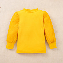 Load image into Gallery viewer, Baby Girl Puff Sleeve Round Neck Top and Buttoned Overall Dress Set