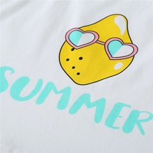 Load image into Gallery viewer, Baby Girl Summer Graphic Cami and Lemon Print Shorts Set