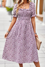 Load image into Gallery viewer, Floral Ruffled Square Neck Dress with Pockets