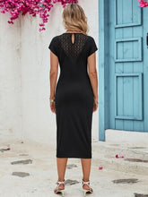Load image into Gallery viewer, Slit Twisted Round Neck Midi Dress