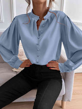 Load image into Gallery viewer, Mock Neck Button Front Shirt