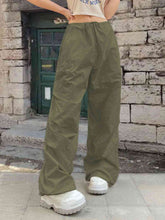 Load image into Gallery viewer, Drawstring Waist Parachute Pants