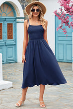 Load image into Gallery viewer, Smocked Spaghetti Strap Midi Dress