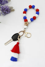 Load image into Gallery viewer, Contrast Tassel Silicone Bead Wristlet Key Chain