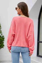 Load image into Gallery viewer, V-Neck Drop Shoulder Long Sleeve Knit Top