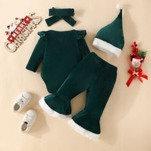 Load image into Gallery viewer, Baby Girl Letter Graphic Ruffle Trim Bodysuit and Pants Set