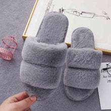 Load image into Gallery viewer, Faux Fur Double Strap Slippers