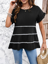 Load image into Gallery viewer, Round Neck Flounce Sleeve Blouse
