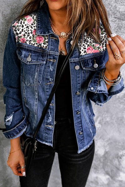 LILY ROSE Distressed Denim Jacket