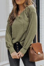 Load image into Gallery viewer, Waffle-Knit Notched High-Low Top