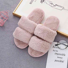 Load image into Gallery viewer, Faux Fur Double Strap Slippers