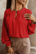 Load image into Gallery viewer, Button Up Round Neck Long Sleeve Shirt