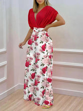 Load image into Gallery viewer, Printed Surplice Top and Wide Leg Pants Set