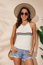 Load image into Gallery viewer, Rainbow Stripe Halter Neck Knit Tank