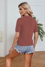 Load image into Gallery viewer, Johnny Collar Short Sleeve Knit Top