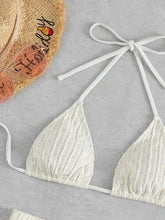 Load image into Gallery viewer, Eyelet Halter Neck Bra and Bottom Swim Set