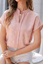 Load image into Gallery viewer, Printed Notched Short Sleeve Blouse