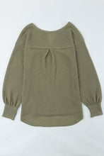 Load image into Gallery viewer, Waffle-Knit Notched High-Low Top