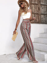 Load image into Gallery viewer, Printed Tie Waist Wide Leg Pants
