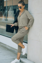 Load image into Gallery viewer, Zip-Up Long Sleeve Top and Pants Set
