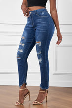 Load image into Gallery viewer, High-Rise Distressed Hem Detail Jeans