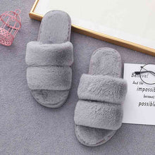 Load image into Gallery viewer, Faux Fur Double Strap Slippers