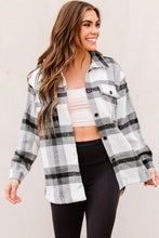 Load image into Gallery viewer, Plaid Dropped Shoulder Pocket Shacket
