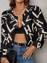 Load image into Gallery viewer, Printed Round Neck Long Sleeve Jacket