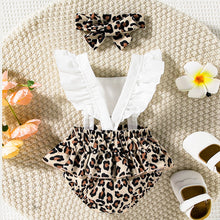 Load image into Gallery viewer, Baby Girl Leopard Print Cutout Square Neck Romper