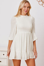 Load image into Gallery viewer, Frill Balloon Sleeve Ruffle Hem Mini Dress