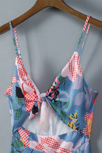 Load image into Gallery viewer, Floral Tied Cutout Split Spaghetti Strap Dress