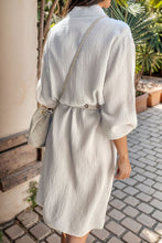 Load image into Gallery viewer, Texture Button Up Collared Neck Shirt Dress