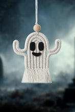 Load image into Gallery viewer, Wood Bead Fringe Ghost Shape Macrame Key Chain