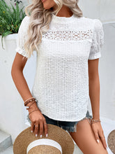 Load image into Gallery viewer, Spliced Lace Short Sleeve Top