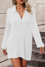 Load image into Gallery viewer, Johnny Collar Drop Shoulder Sweater Dress