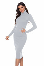 Load image into Gallery viewer, Ribbed Turtleneck Long Sleeve Dress