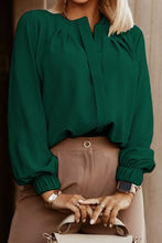 Load image into Gallery viewer, Button Up Round Neck Long Sleeve Shirt