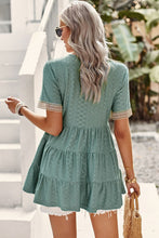 Load image into Gallery viewer, Contrast Short Sleeve Tiered Blouse