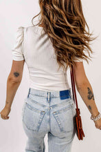 Load image into Gallery viewer, Sweetheart Neck Puff Sleeve Bodysuit