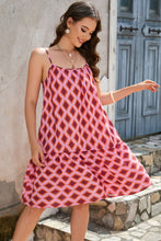 Load image into Gallery viewer, Geometric Spaghetti Strap Knee-Length Dress