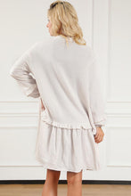 Load image into Gallery viewer, Notched Balloon Sleeve Mini Dress