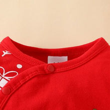 Load image into Gallery viewer, Baby Reindeer Round Neck Snap Down Jumpsuit