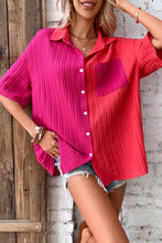 Load image into Gallery viewer, Two-Tone Button Front Dropped Shoulder Shirt